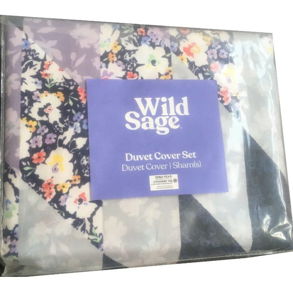 brand new Wild Sage Kyra QUEEN Duvet Cover + 2 Standard Shams